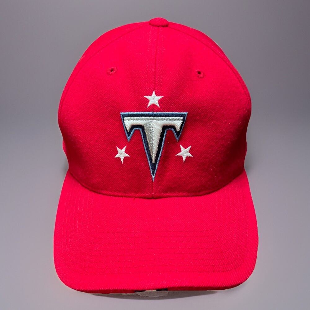 VTG Nike Team NFL Sideline Tennessee Titans Wool Red ALT Stars Fitted 7 1/2
